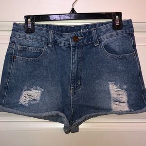 Denim High Waisted MOM Shorts